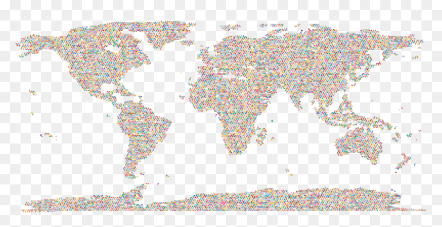 Prismatic World Map Triangularized Mosaic 2 No Background - Fao Net Food Imports In Domestic Food Supply, HD Png Download - world map png transparent background
