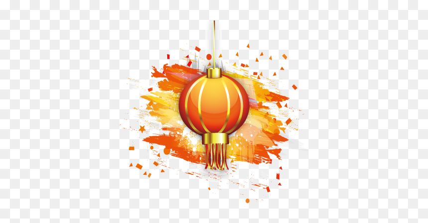 Transparent Lantern Lantern Festival New Year Orange, HD Png Download - diwali decoration png