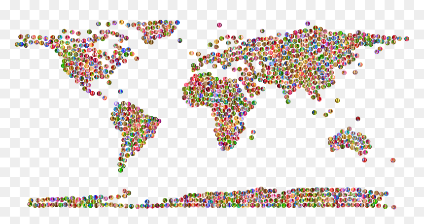 Prismatic Peace Sign World Map Clip Arts - Northern Bottlenose Whale Distribution, HD Png Download - world map png transparent background