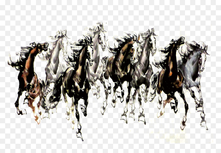 White Dragon Horse Painter - Horse Herd Png, Transparent Png - horses png