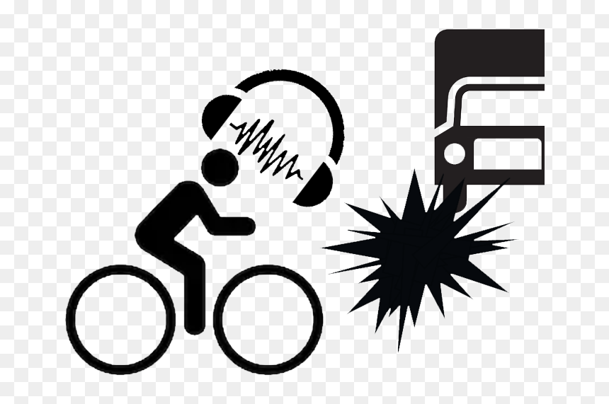 Distracted Bicyclist Using Ear Phones Crashes Into - Signage On Motorists Safety While Driving, HD Png Download - cyclist png