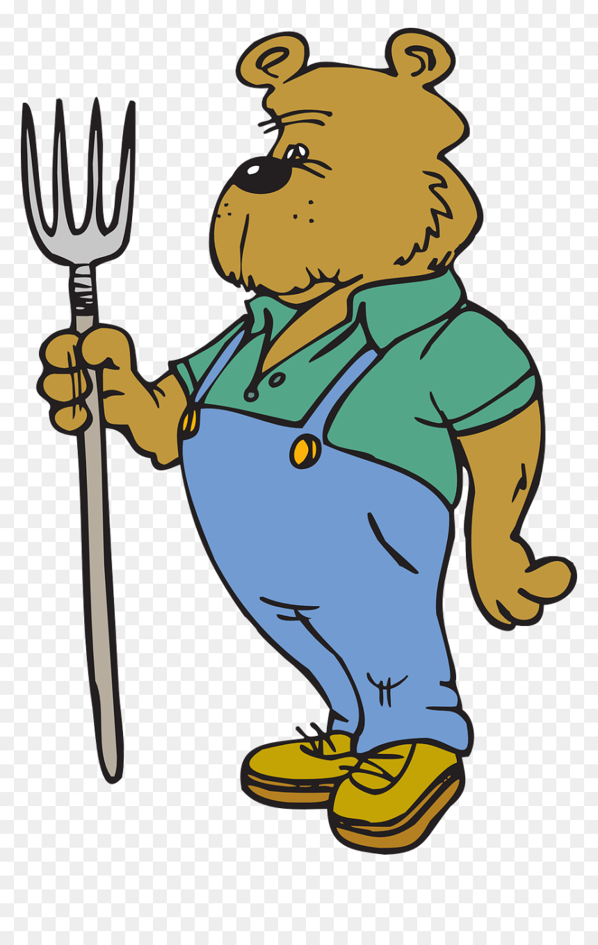 Bear With Clothes Cartoon, HD Png Download - pitchfork png