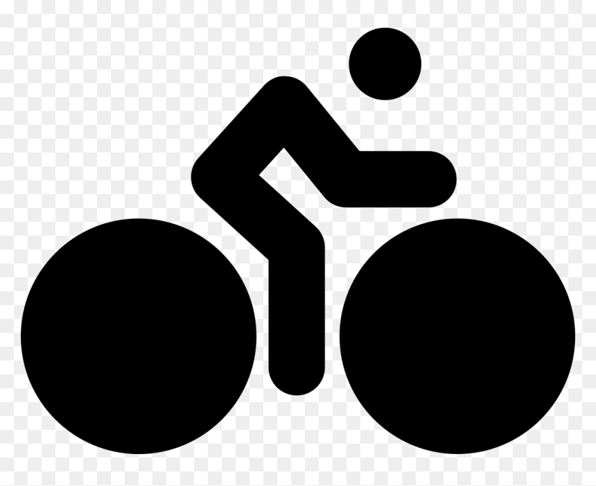 Bicycle With Big Wheels And Cyclist - Icono De Ruedas De Bicicleta, HD Png Download - cyclist png