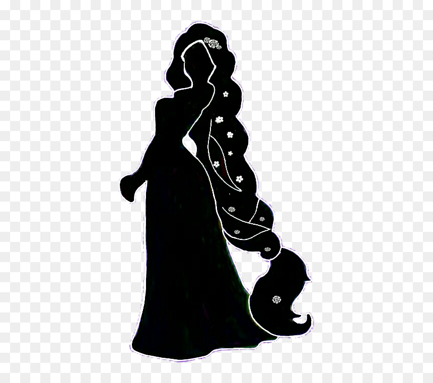 Rapunzel Silhouette Cinderella Disney Princess The - Rapunzel Disney Princess Silhouette, HD Png Download - rapunzel png
