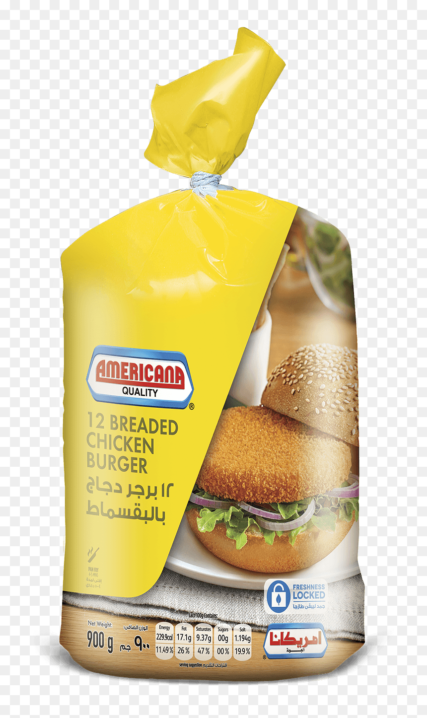 Americana Breaded Chicken Burger, HD Png Download - chicken burger png