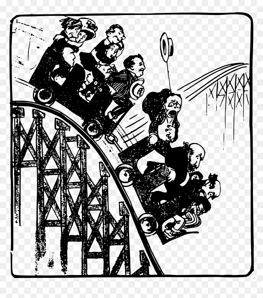 Old Roller Coaster Clip Arts - Cycle Of The Causes Of The Great Depression, HD Png Download - roller coaster png
