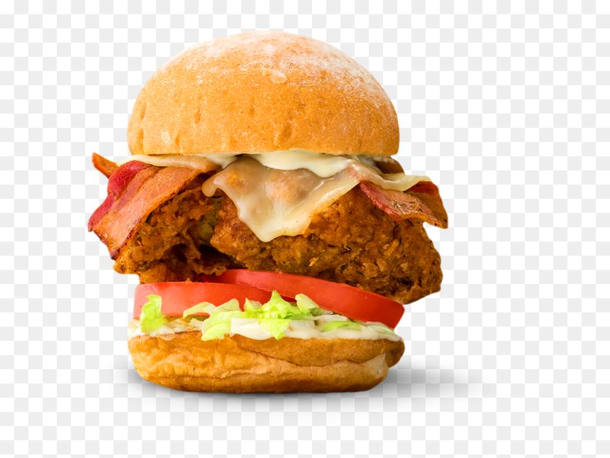 Double Fried Chicken - Fast Food, HD Png Download - chicken burger png