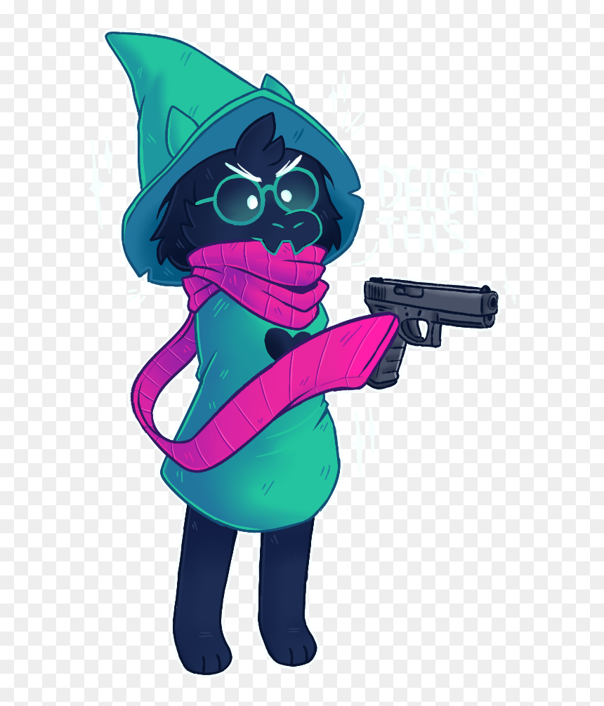 Delet This Ralsei Discord Emoji - Ralsei With A Gun, HD Png Download - gun emoji png