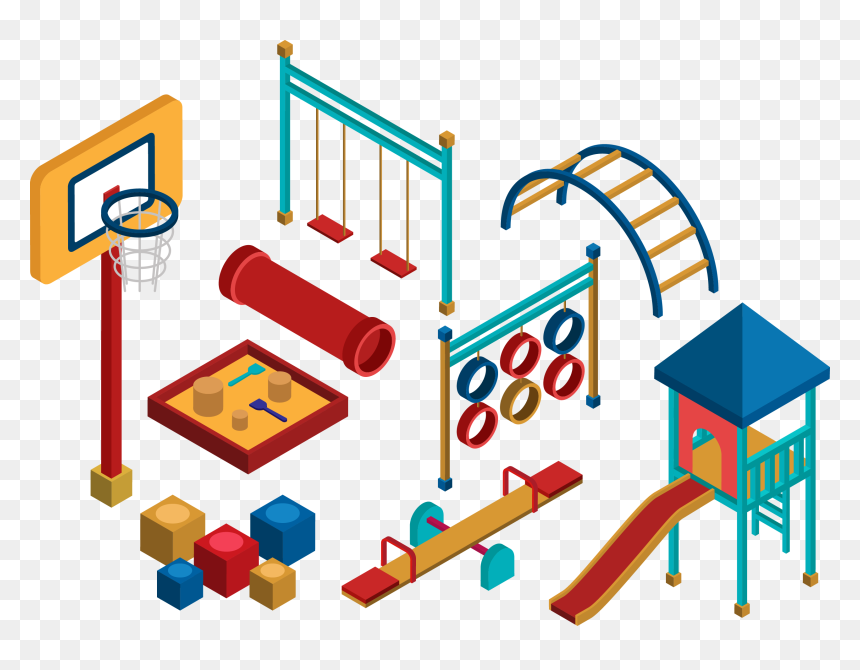 Basketball Clipart Playground - Baby Playground Isometric, HD Png Download - playground png