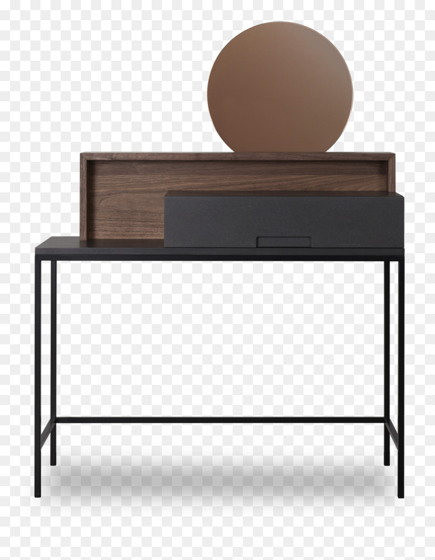 Dark Dressing Table With Mirror, HD Png Download - dressing table png