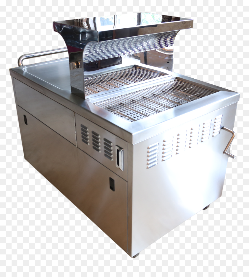 Outdoor Bbq Grill Mobile Charcoal Gas Teppanyaki Grill - Refrigerator, HD Png Download - bbq grill png