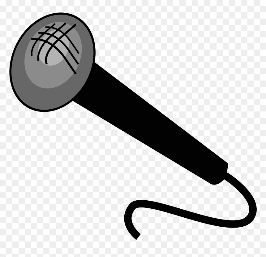 Microphone Clip Art Black And White - Microphone Clip Art, HD Png Download - microfono png
