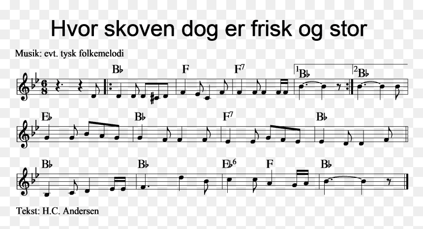 Hvor Skoven Dog Er Frisk Og Stor - Stairway To Heaven Chorus Sheet Music, HD Png Download - frisk png