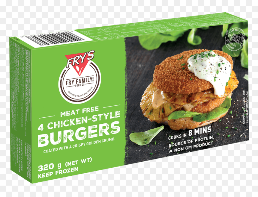 Fry's Chicken Style Burgers, HD Png Download - chicken burger png
