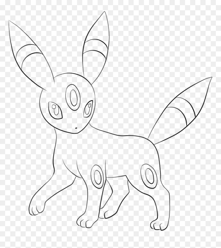 Clip Free Stock Drawing Rock Detailed - Umbreon Drawing, HD Png Download - umbreon png