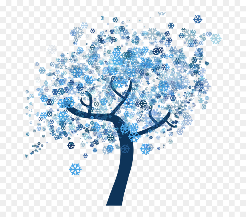 Tree Snow Snowflakes Winter Graphic Leaves Frost - Winter Graphic, HD Png Download - frost border png