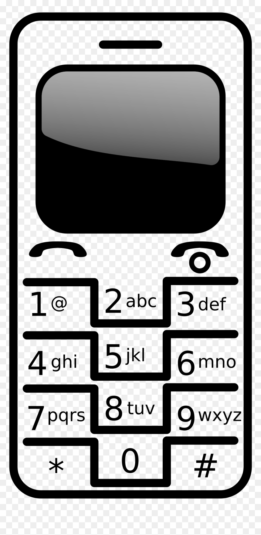 Mycelular Clip Arts - Clip Art Black And White Phone, HD Png Download - celular png