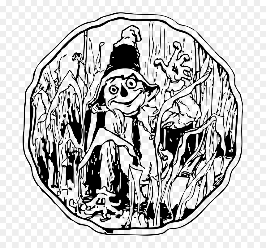 Scarecrow Black And White, HD Png Download - scarecrow png