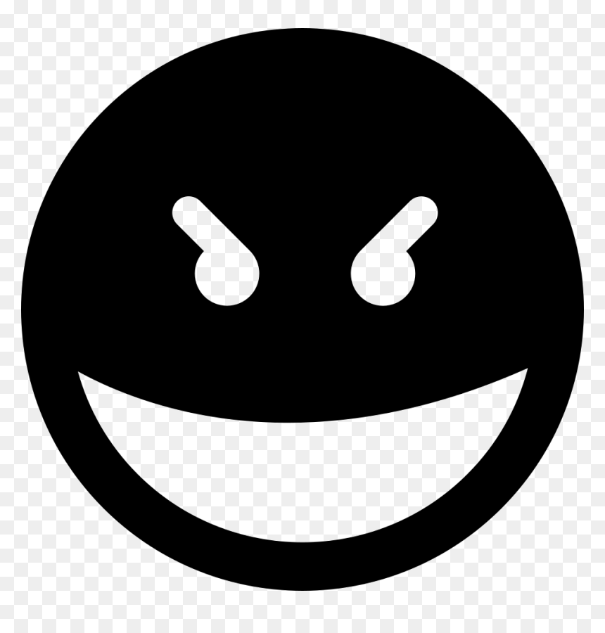Evil Smile Square Emoticon Face - Evil Smile Icon, HD Png Download - evil smile png