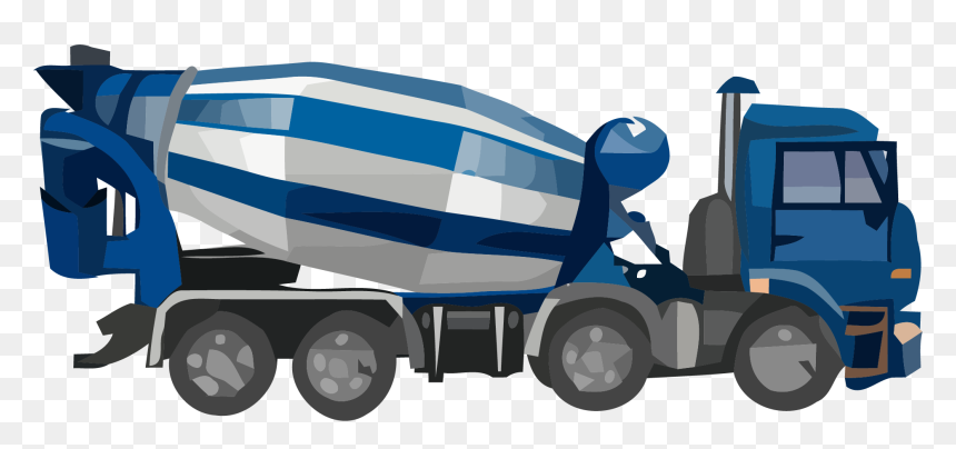 Cement Truck Basic Blue Clipart Png - Concret Truck Clipart Png, Transparent Png - concrete png