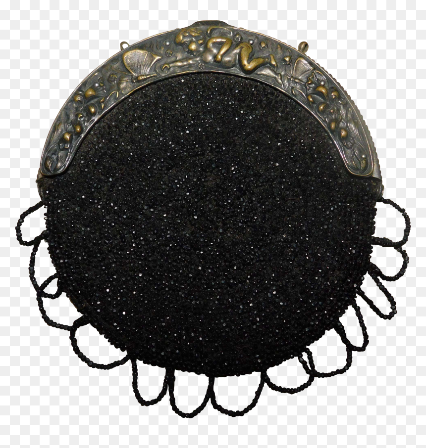 Antique Beaded Purse With Ornate Frame - Circle, HD Png Download - ornate frame png