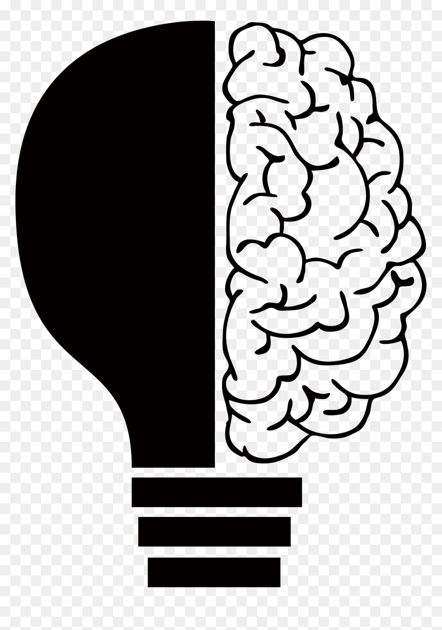 Brain Light Bulb By Elisa Riva Clip Arts - Clipart Brain Light Bulb, HD Png Download - lightbulb icon png