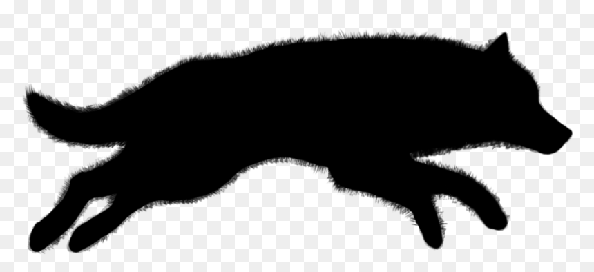 Red Fox Gray Wolf Coyote - Running Wolf Silhouette Png, Transparent Png - wolf silhouette png