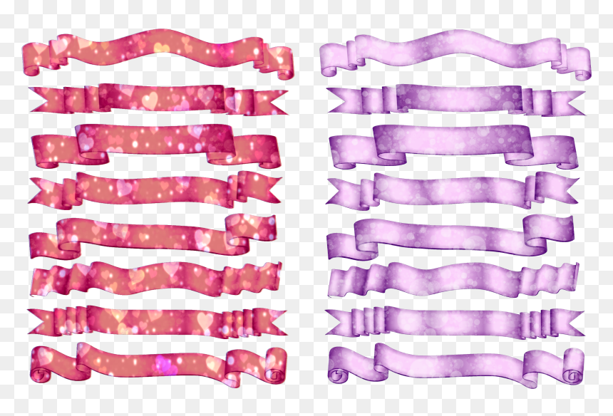 Bokeh Banner Ribbons Pennant - Cintas Decorativas De Corazones Png, Transparent Png - pennant banner png