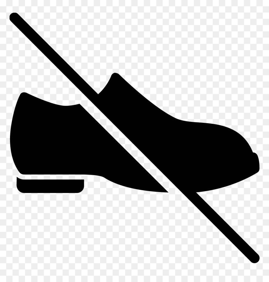 This Icon Depicts A Pair Of Shoes With A Slash Mark - No Shoes Icon Png, Transparent Png - slash mark png