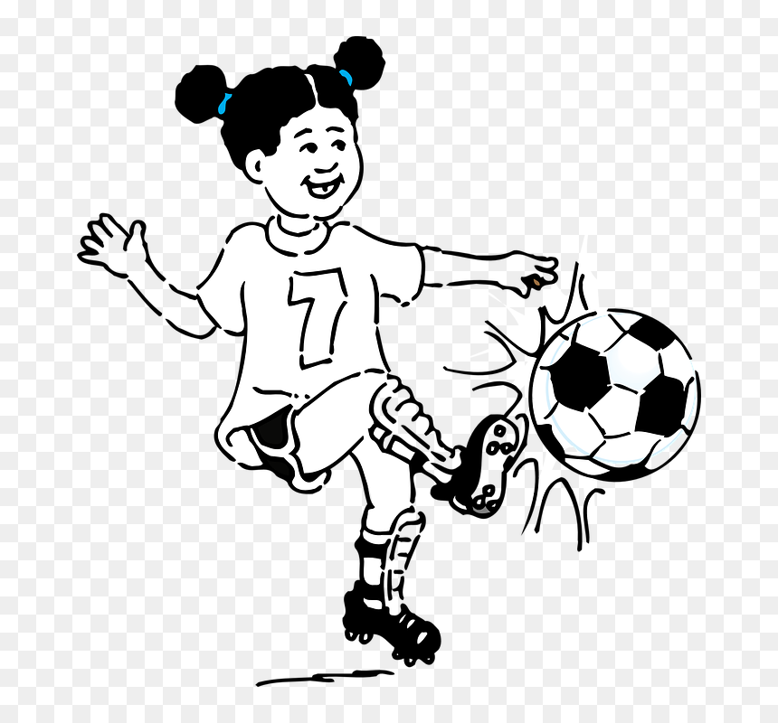 Play Football Clipart Black And White, HD Png Download - soccer player png