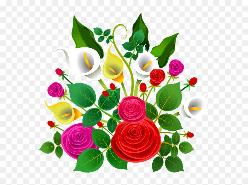 Garden Roses, HD Png Download - flower bouquet png