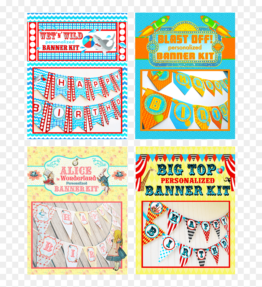 Pop Parties Shark Party Happy Birthday Banner Pool - Motif, HD Png Download - happy birthday banner png
