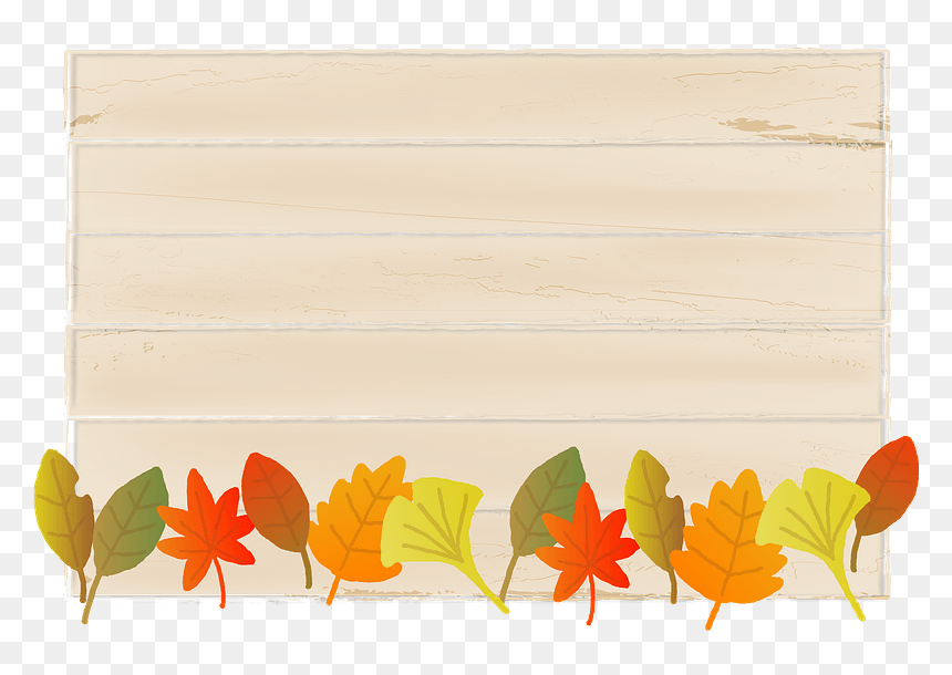 Wooden Board Autumn Leaves Clipart - Maple Leaf, HD Png Download - wooden board png