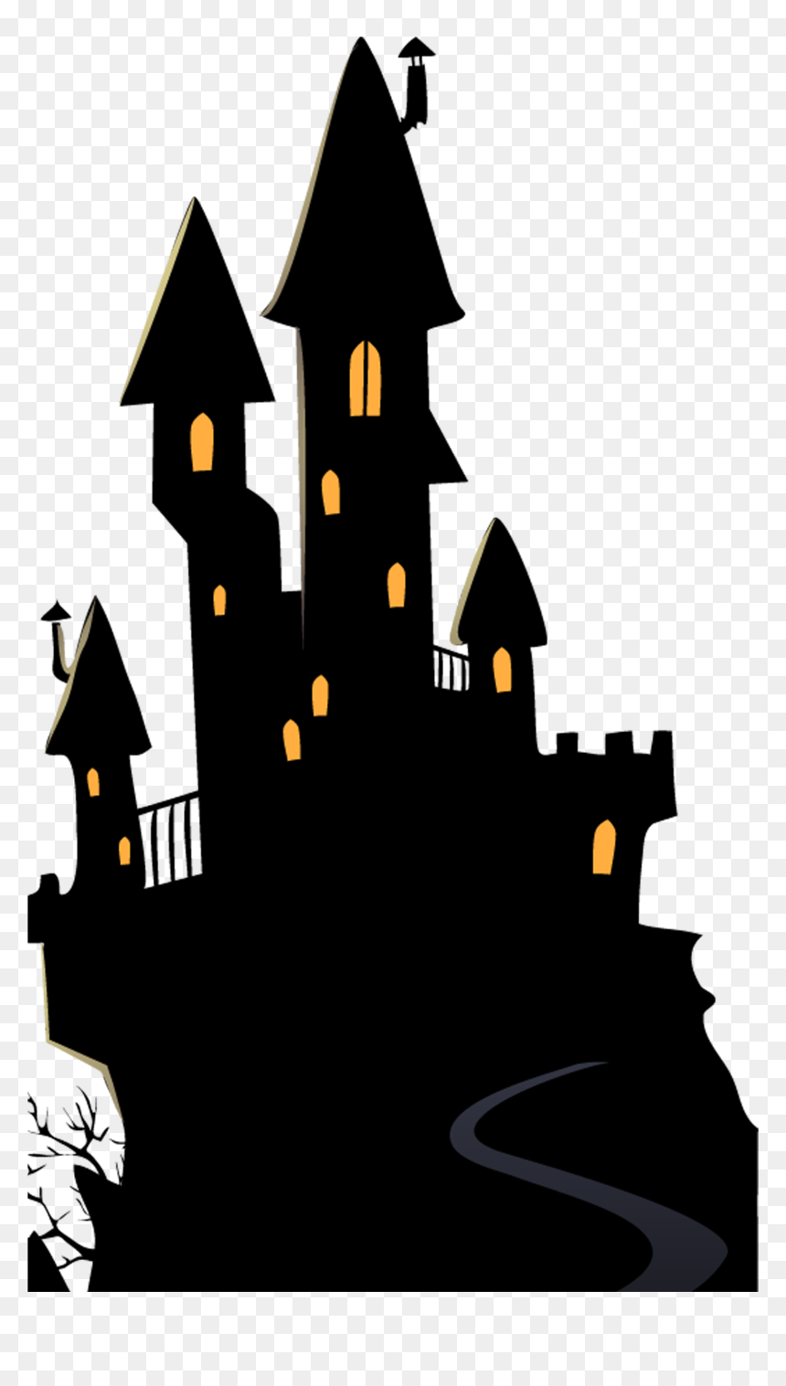 Halloween Costume Haunted Attraction Trick Or Treating - Halloween Background Free Scary, HD Png Download - haunted house png