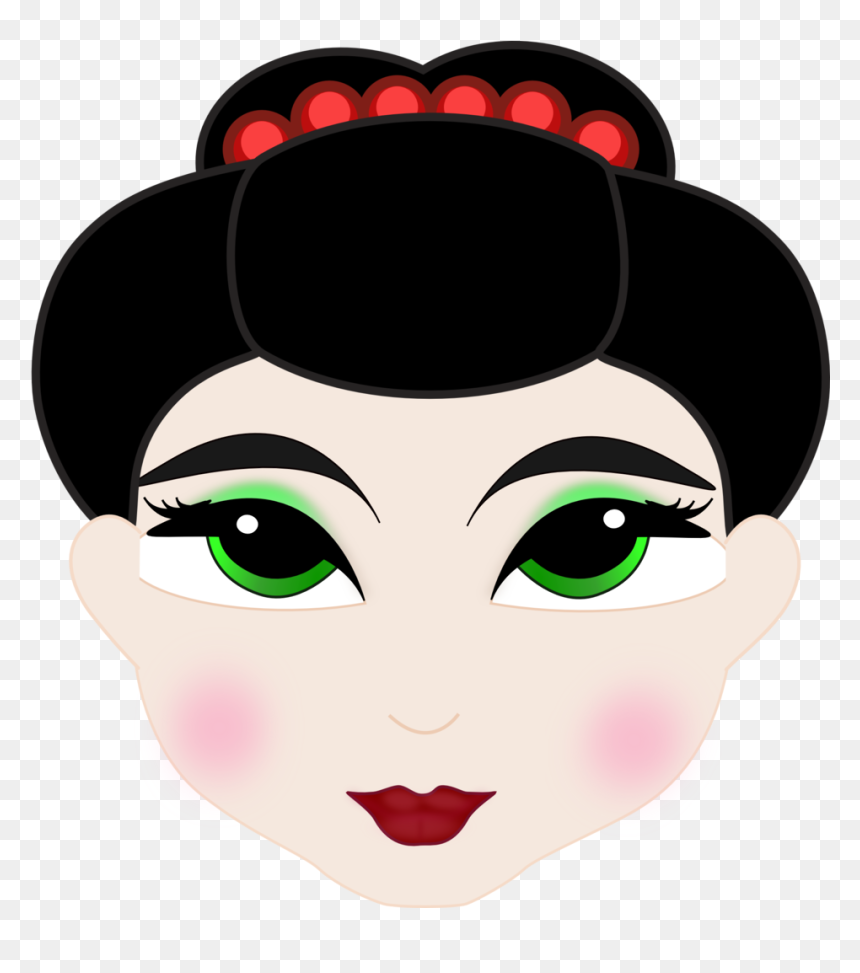 Geisha Japanese Anime - Chinese Woman Face Clipart, HD Png Download - cartoon face png