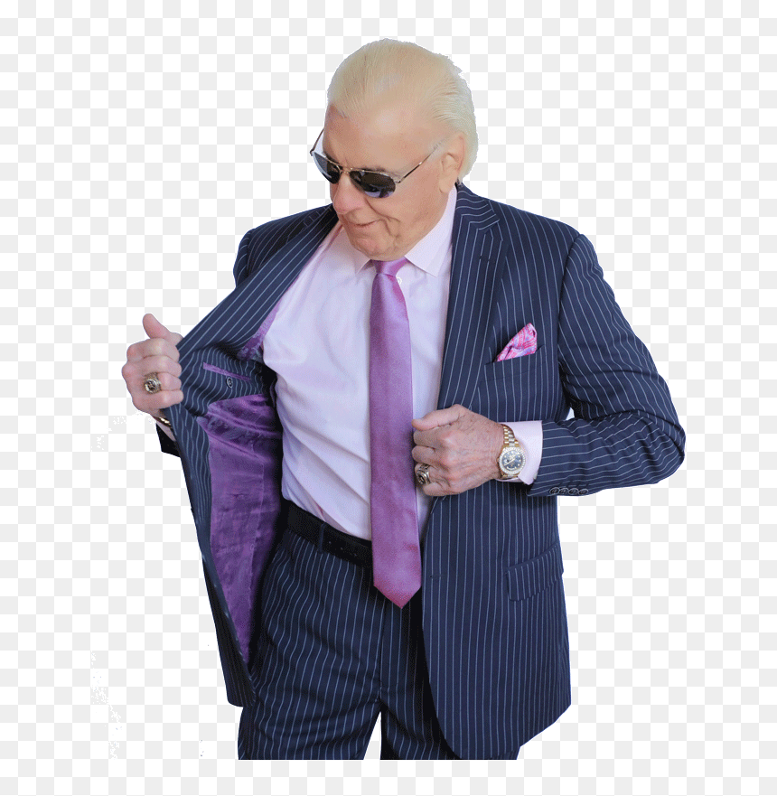 Navy Pinstripe Ric Flair Collection Two Piece Custom - Ric Flair In Suit, HD Png Download - ric flair png