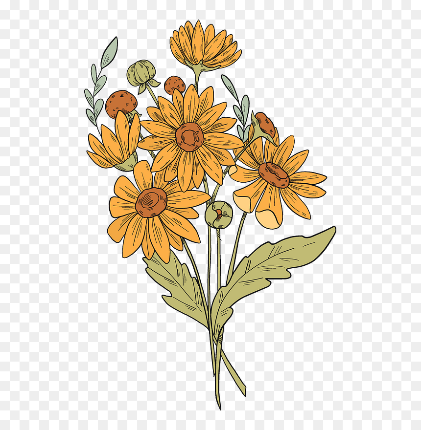 Flower Bouquet Clipart - Chrysanths, HD Png Download - flower bouquet png