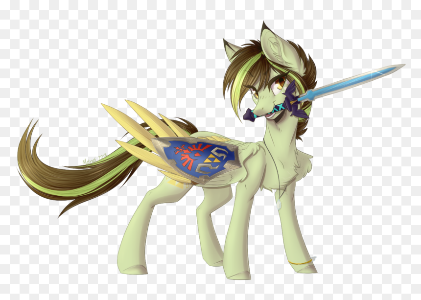 Monogy, Female, Hylian Shield, Mare, Master Sword, - Shield Mare, HD Png Download - master sword png