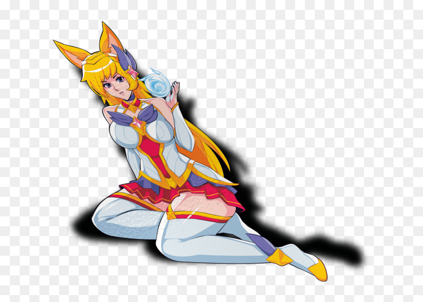 Star Guardian Ahri Waifu Sticker - Portable Network Graphics, HD Png Download - waifu png