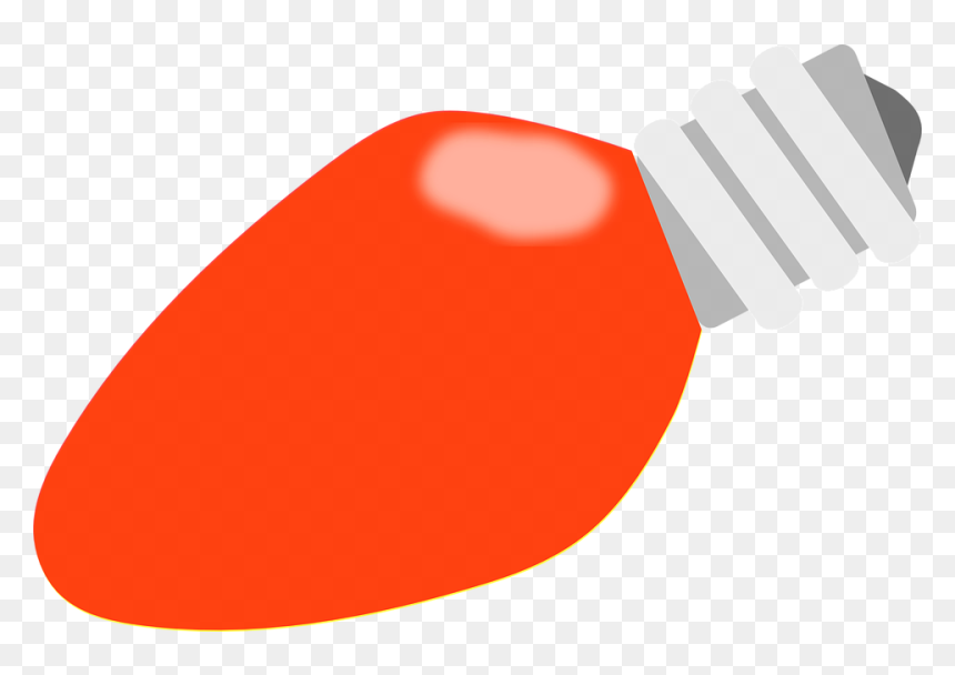 Bulb Clipart Orange - Red Christmas Light Bulb, HD Png Download - red light png