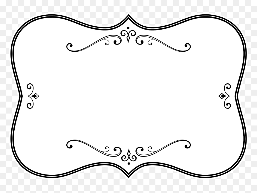 Flourishes Clipart Frame - Frames Black And White, HD Png Download - flourishes png