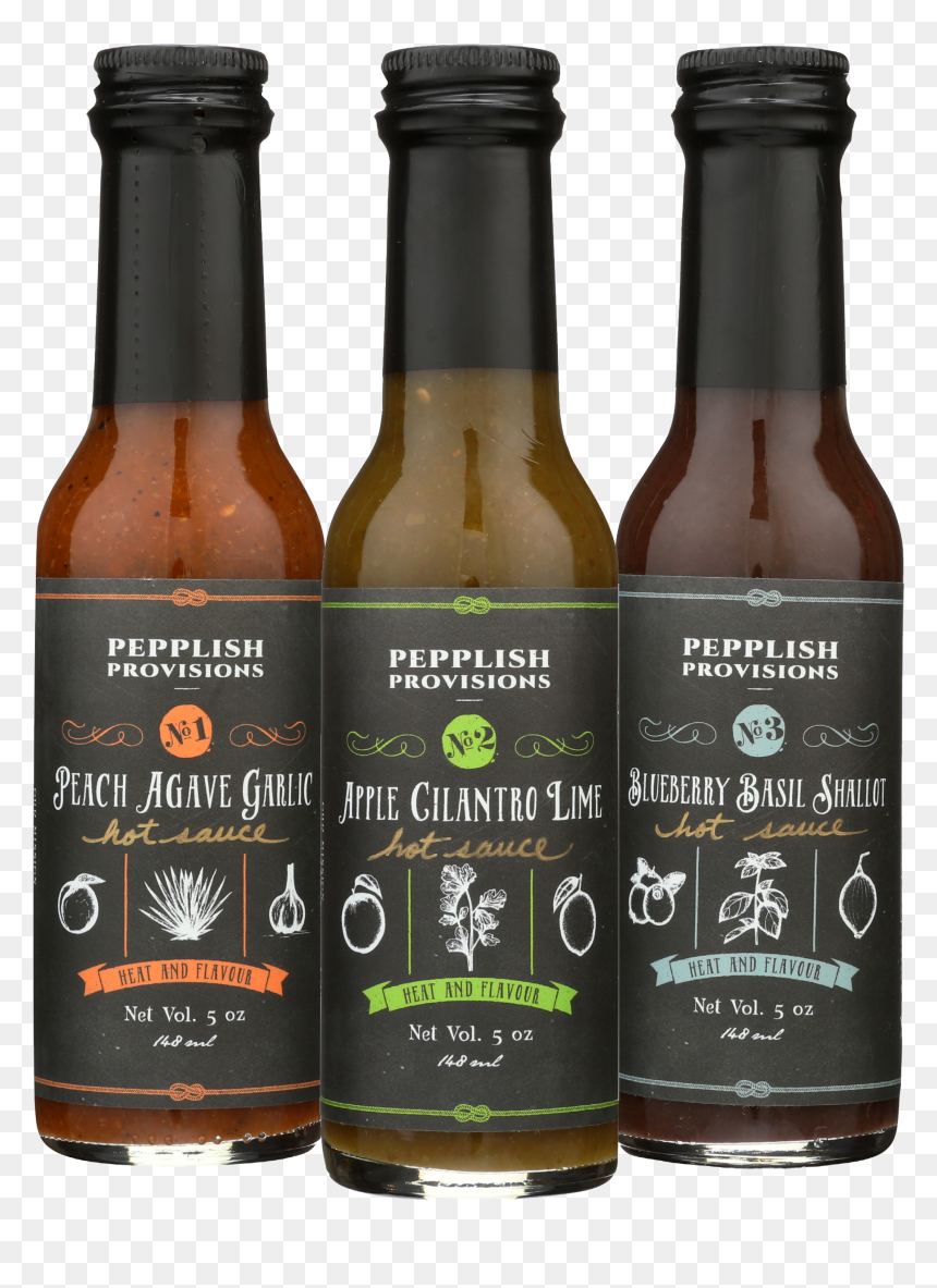 The Hot Sauce Trio - Beer Bottle, HD Png Download - hot sauce png