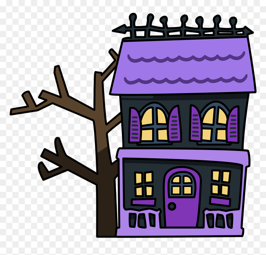 Free Images Of Houses - Cartoon Haunted House Art, HD Png Download - haunted house png