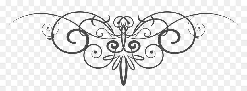 Black And White Art Design Line, HD Png Download - flourishes png