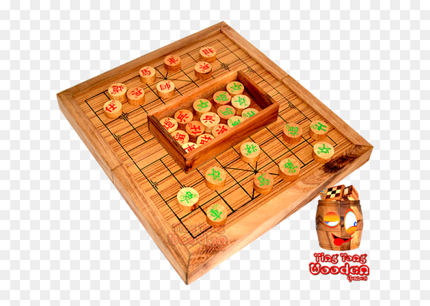 Chinese Chess Game In Wooden Board From Samanea Wood - Wooden Chinese Chess, HD Png Download - wooden board png