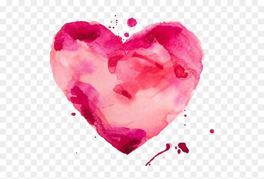Transparent Watercolor Painting Painting Canvas Print - Heart, HD Png Download - watercolor heart png