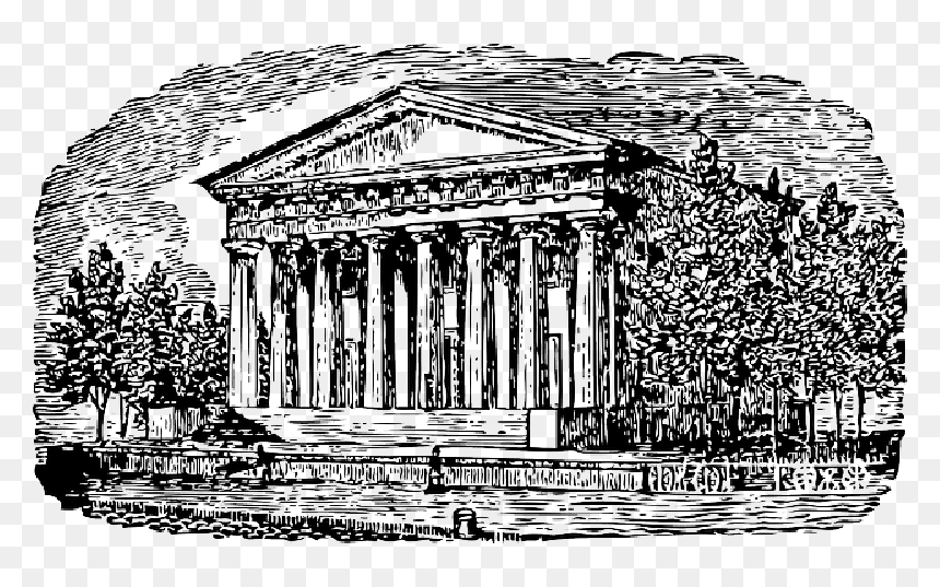 Building, House, Drawing, Trees, Custom, Pillars, Tree - Drawing Of A Roman Building, HD Png Download - pillars png