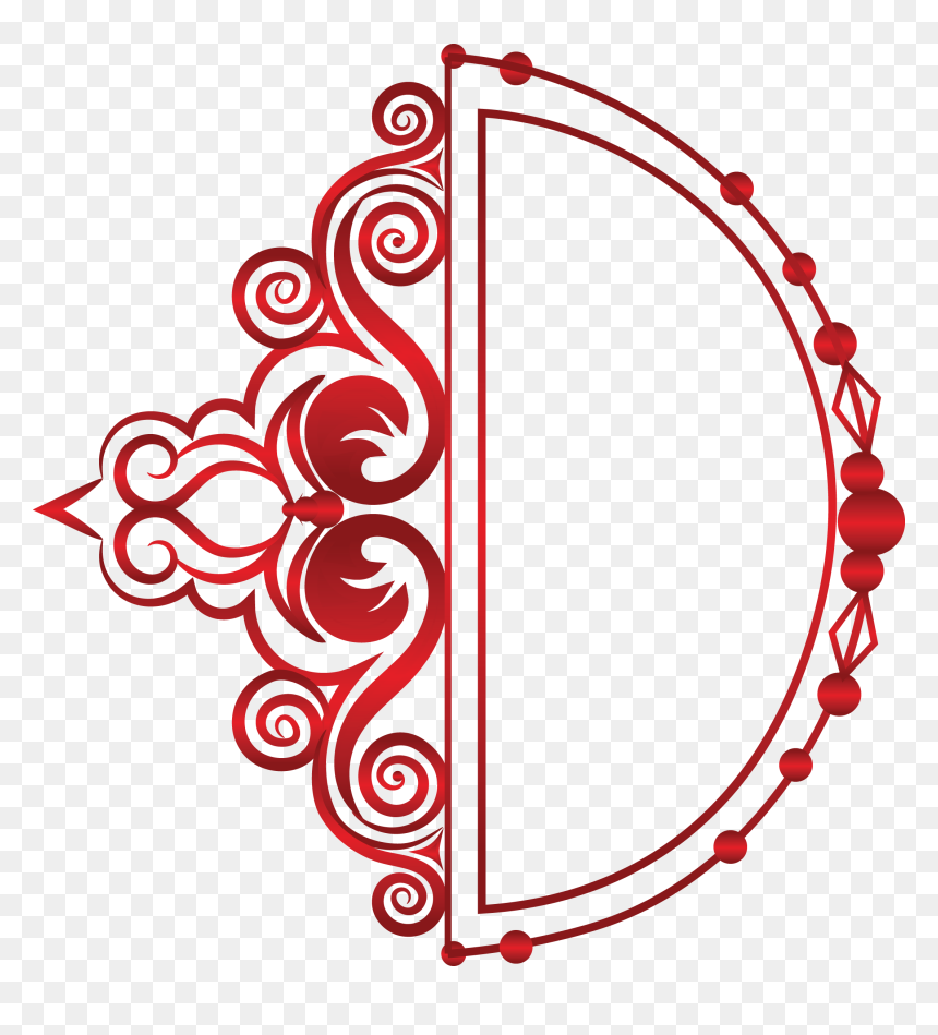 Red Calligraphy 49 - Circle, HD Png Download - flourishes png