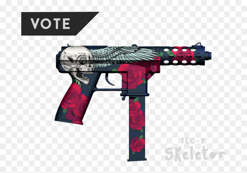 Air Gun Firearm Submachine Gun Airsoft - Tec 9 Png, Transparent Png - skeletor png