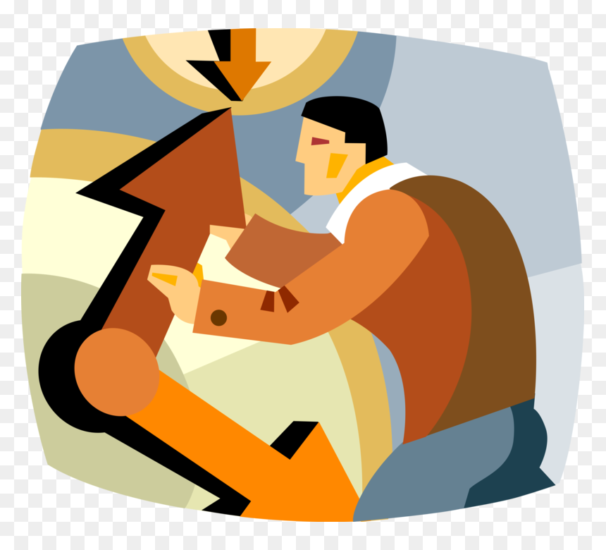 Vector Illustration Of Businessman Adjusts Clock Hands - Illustration, HD Png Download - clock hands png